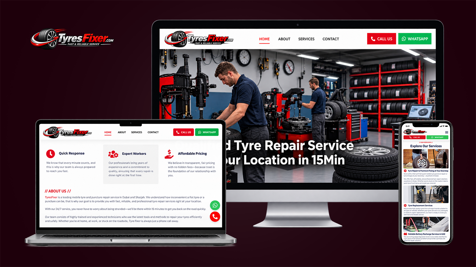 Tyres Fixer — Automotive Service Website & Local SEO Growth case study