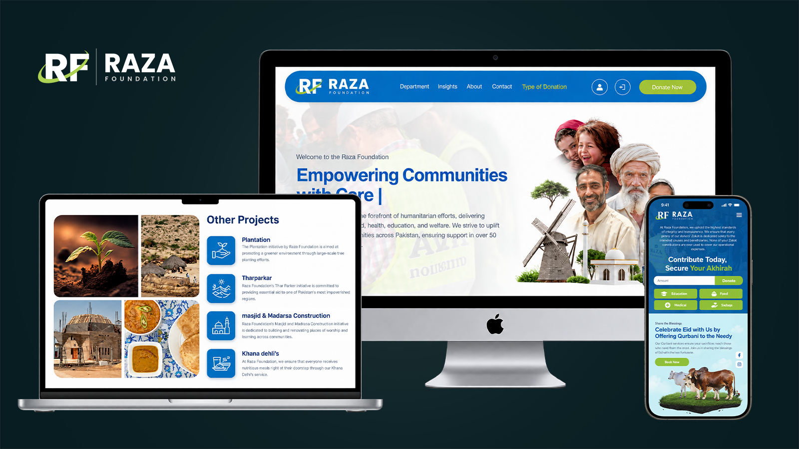 Raza Foundation — Donation Website & Digital Outreach Platform case study