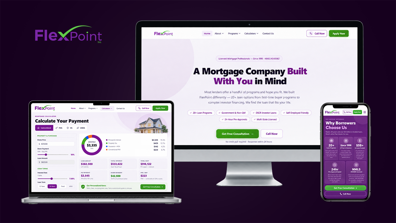 Flexpoint Inc — Mortgage Website & Automated Lead Generation System case study